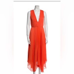 Alice + Olivia Dress orange plunge neckline